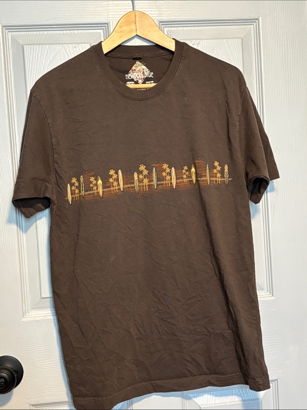 Newport Blue Brown Short-Sleeve Surf Graphic Tee